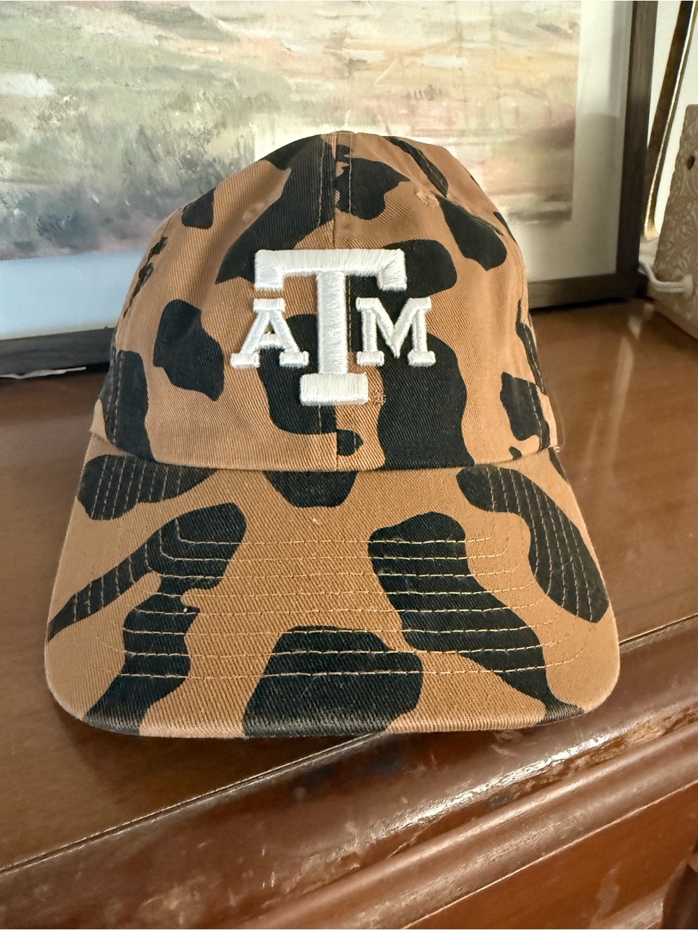 Texas A&M Logo Baseball Cap - Brown & Black Animal Print NWOT